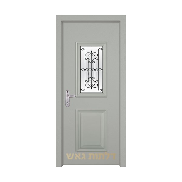 דלת כניסה מעוצבת 7008-2 צבע 0096-אפור בהיר
