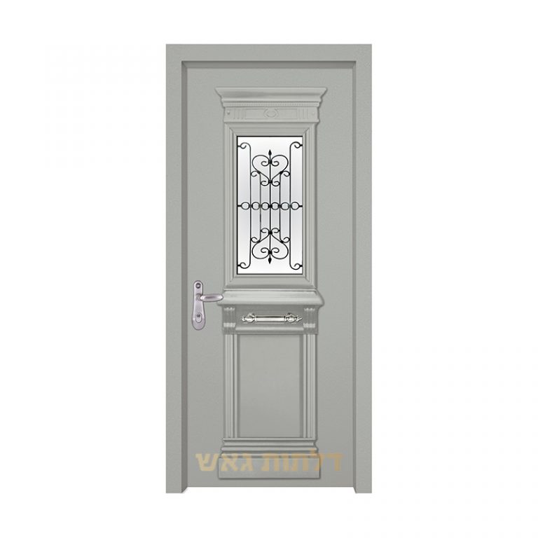 דלת כניסה מעוצבת 7014-2 צבע 0096-אפור בהיר