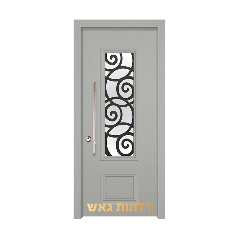 דלת כניסה מעוצבת 7020-50 0096-אפור בהיר