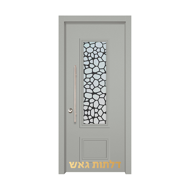 דלת כניסה מעוצבת 7020-52 0096-אפור בהיר